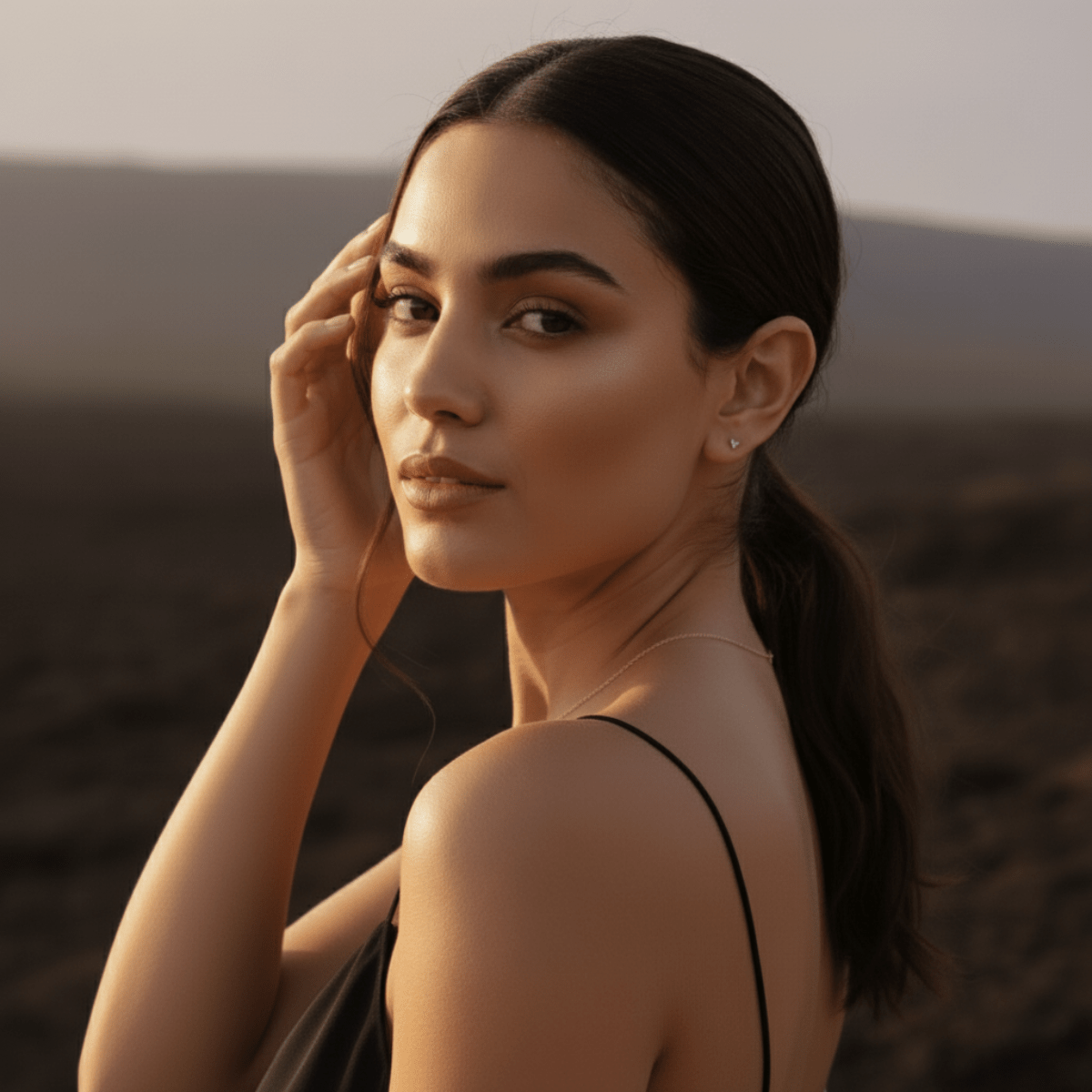 Sunken Peak Gold Stud Earring