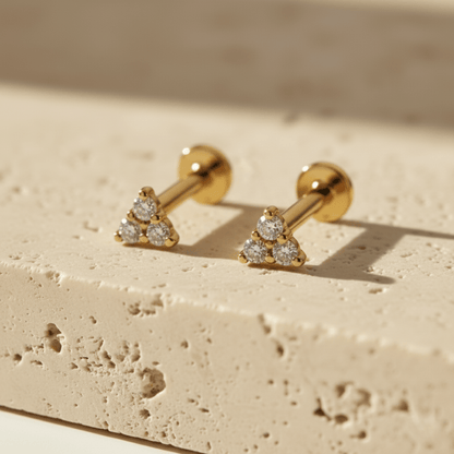 Sunken Peak Gold Stud Earring