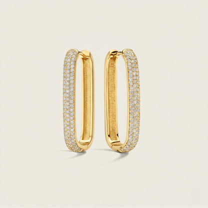 Tidelands Rectangular Gold Hoop Earring