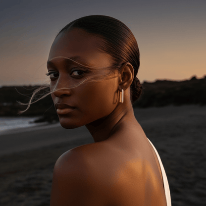 Tidelands Rectangular Gold Hoop Earring