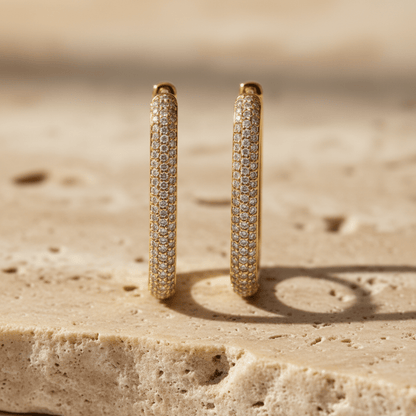 Tidelands Rectangular Gold Hoop Earring