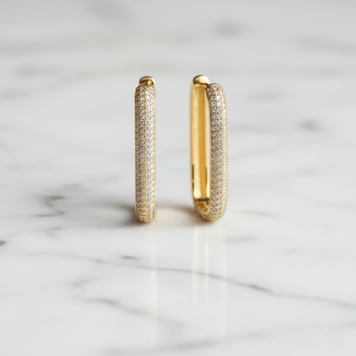 Tidelands Rectangular Gold Hoop Earring