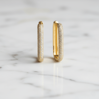 Tidelands Rectangular Gold Hoop Earring