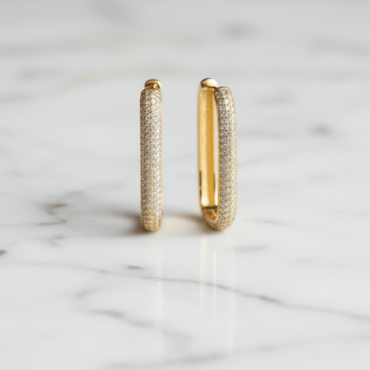 Tidelands Rectangular Gold Hoop Earring