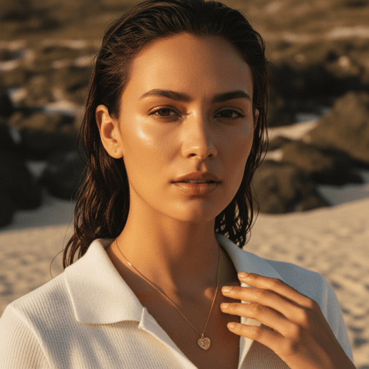 Tiny Angel Heart Pendant Necklace - Gold or Rhodium Plated