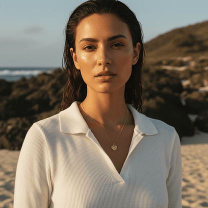 Tiny Angel Heart Pendant Necklace - Gold or Rhodium Plated