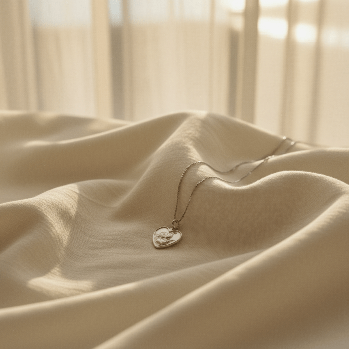 Tiny Angel Heart Pendant Necklace - Gold or Rhodium Plated