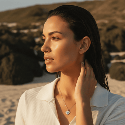 Tiny Angel Heart Pendant Necklace - Gold or Rhodium Plated