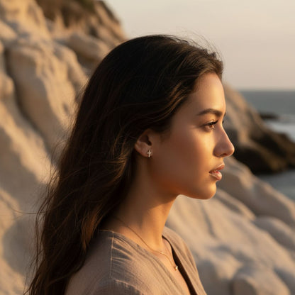 Tiny Cross Stud Earrings in Silver - Minimalist Design for Everyday Wear