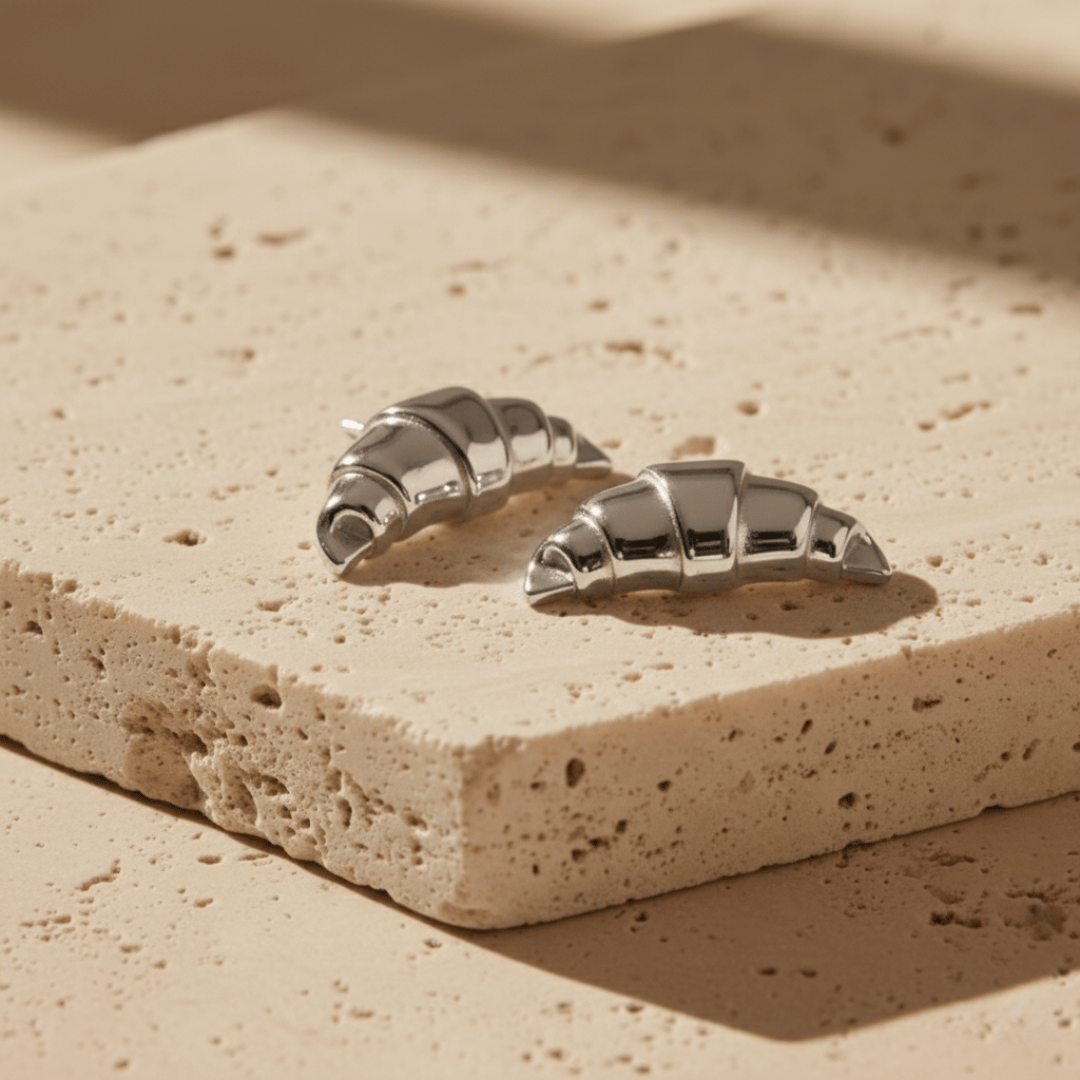 Trendy Croissant Gold Earrings - Unique Gold Coated Design for Any Occasion