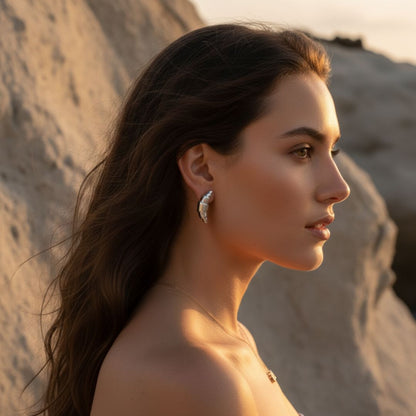 Trendy Croissant Gold Earrings - Unique Gold Coated Design for Any Occasion