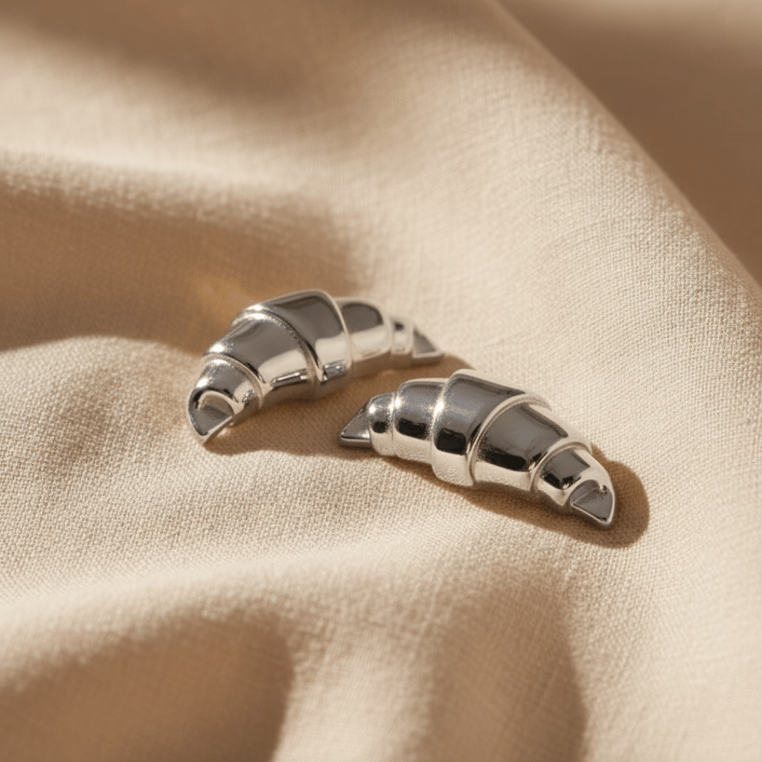 Trendy Croissant Gold Earrings - Unique Gold Coated Design for Any Occasion