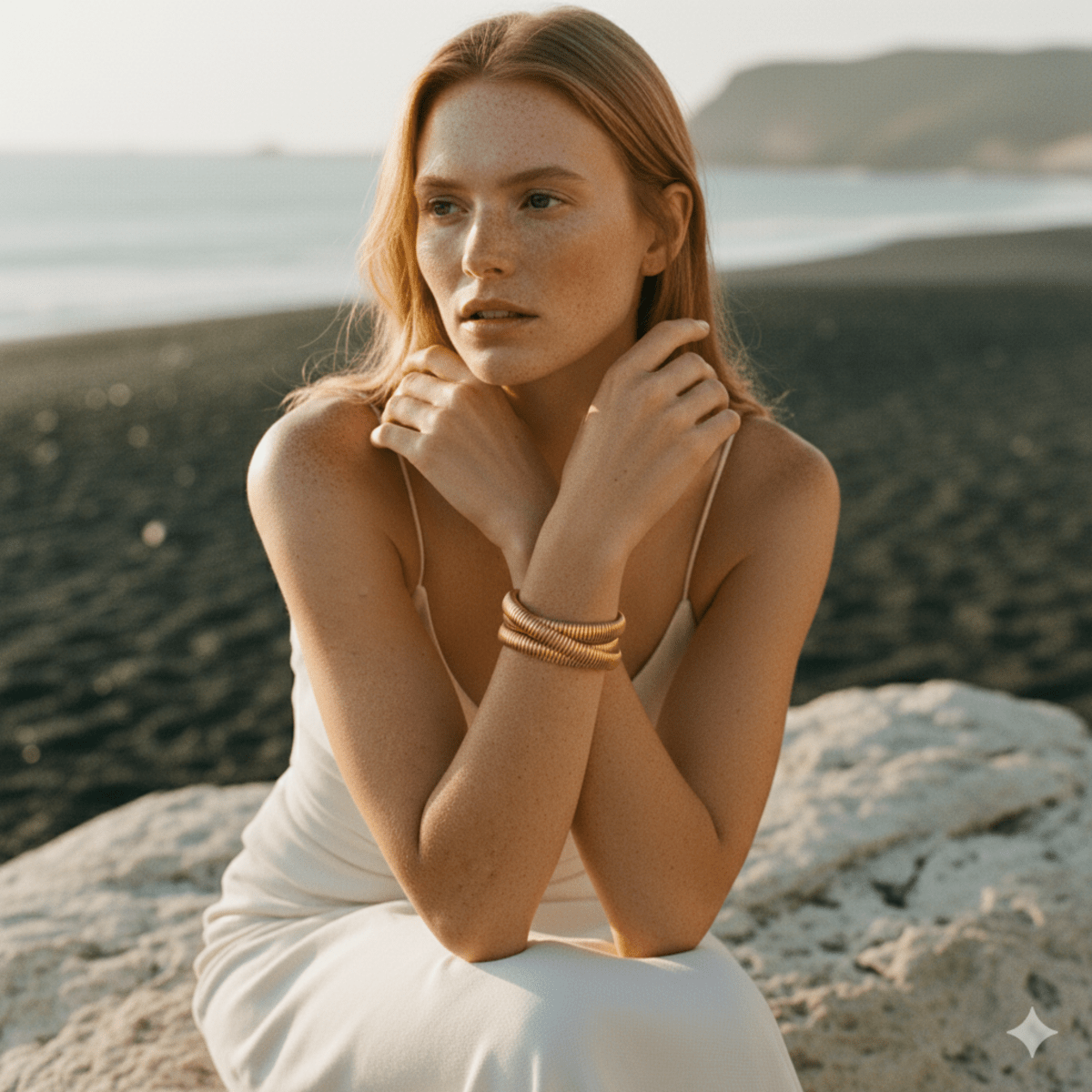 Triple Layer Gold Bracelet - Elastic Stainless Steel Snake Design for Bold Style