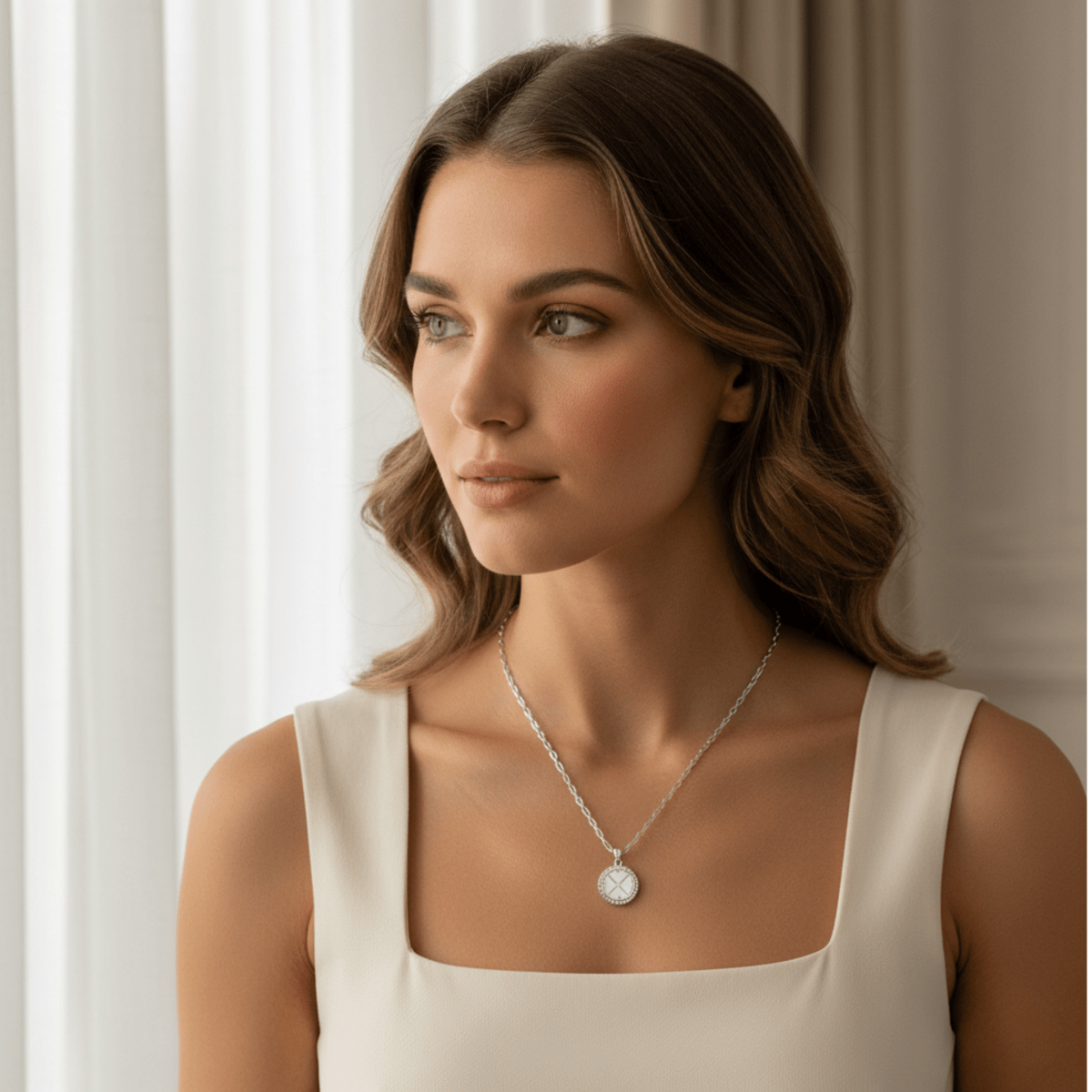 True North Compass Pendant Necklace