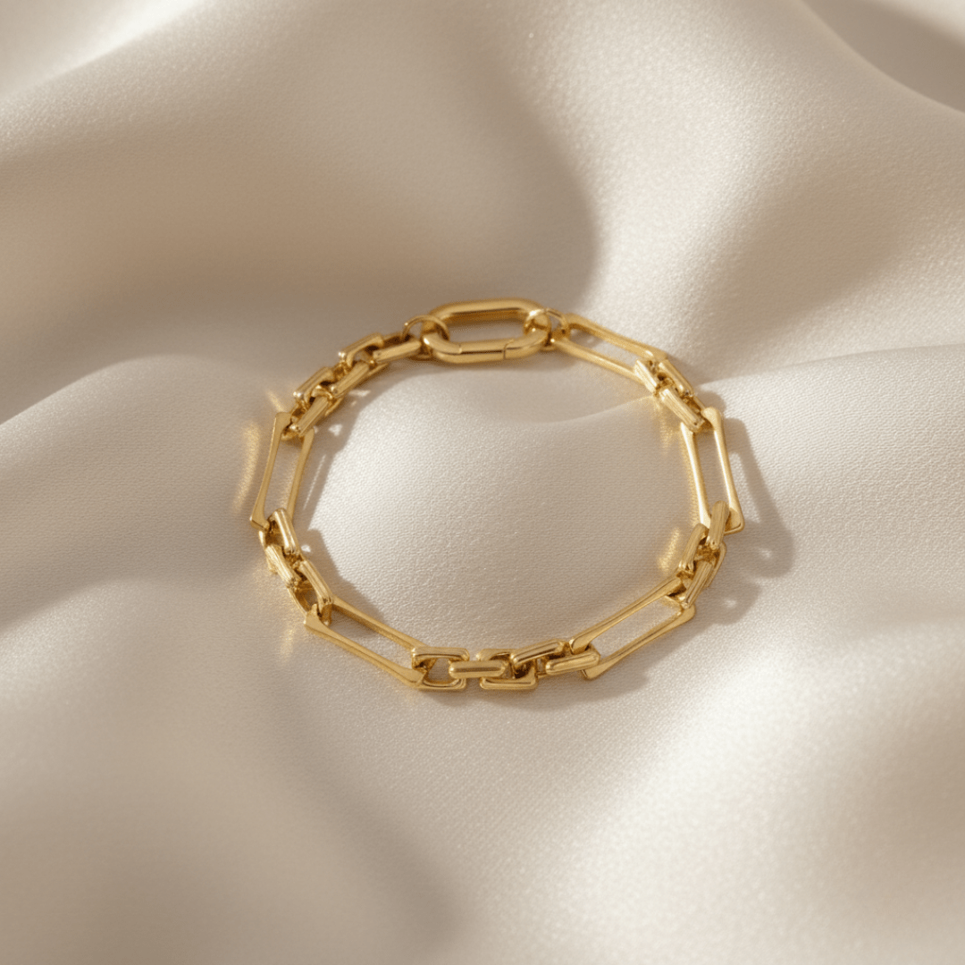 Harmonious Wave Gold Silver Chain Bracelet