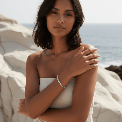 Harmonious Wave Gold Silver Chain Bracelet