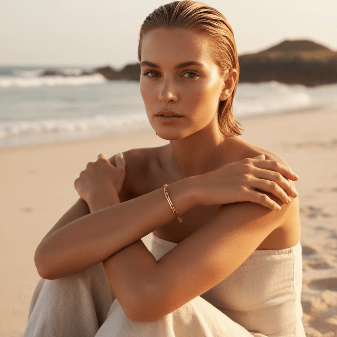 Harmonious Wave Gold Silver Chain Bracelet